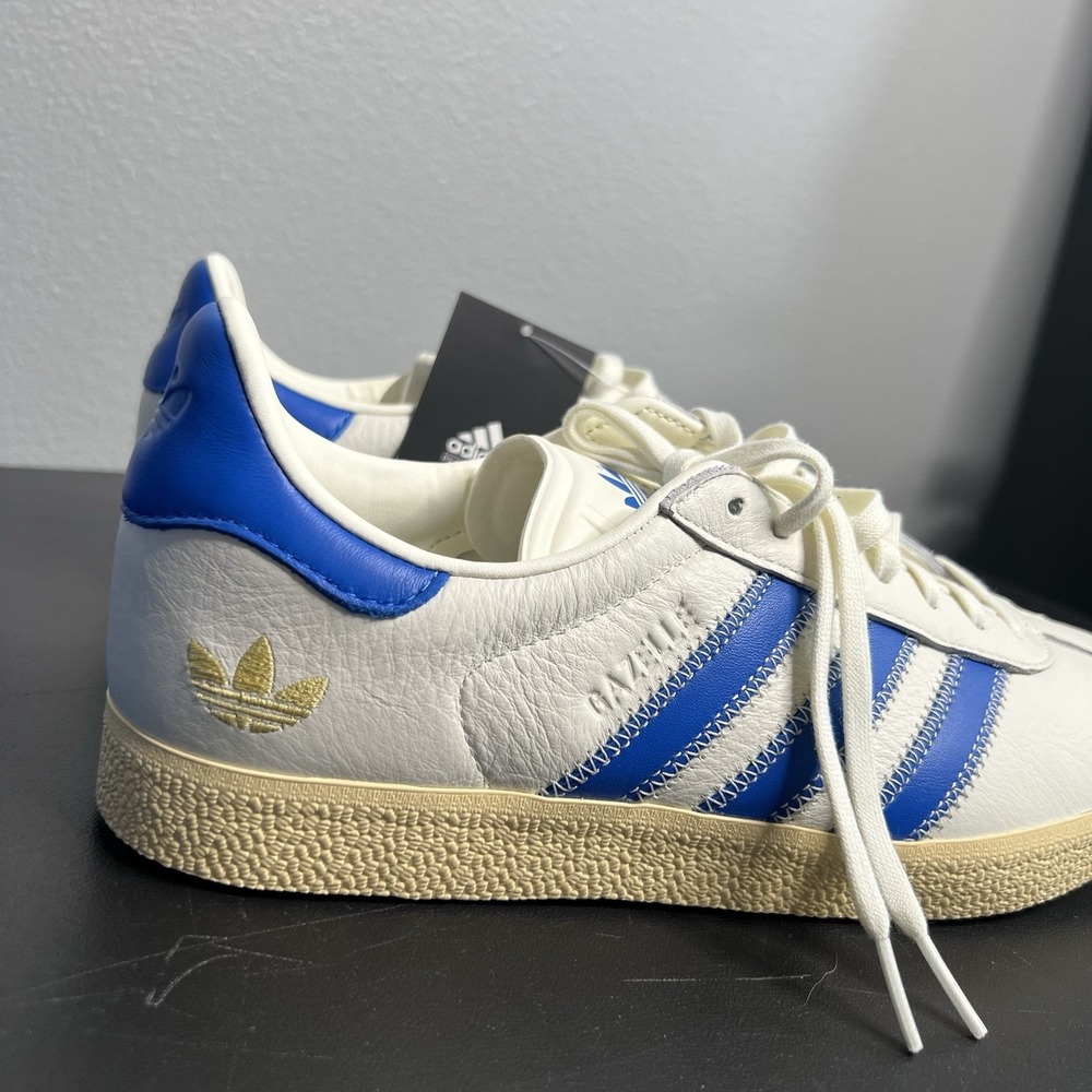 Adidas Gazelle Shoe Palace Exclusive Mens Size 9 Shoes Blue Aged Midsole Leather - Picture 2 of 7